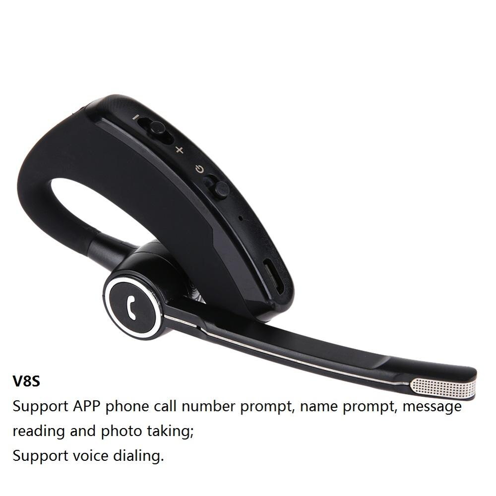 V8/ V8S Draadloze Bluetooth V4.0 Headset Hifi 3D Stereo In-Ear Oordopjes W/Call Mic Universal Business oordopjes Voor Driver Sport: V8S-A