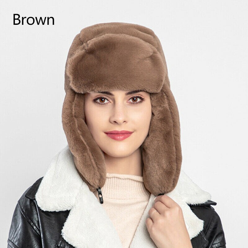 Chapeau en fausse fourrure pour hommes | Chapeau en molleton et pelucheux, capuchon de Ski à rabat d'oreille, épais Trapper Trooper, garde au , garde au , plein air