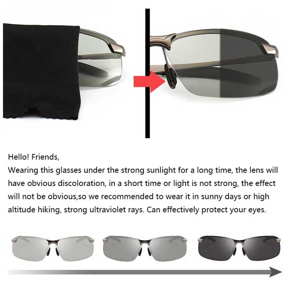 Photochrome Sonnenbrille Männer Fahren Coole Chamäleon Gläser Männlichen Ändern Farbe Sonnenbrille Schild Nacht Vision Fahren Brillen