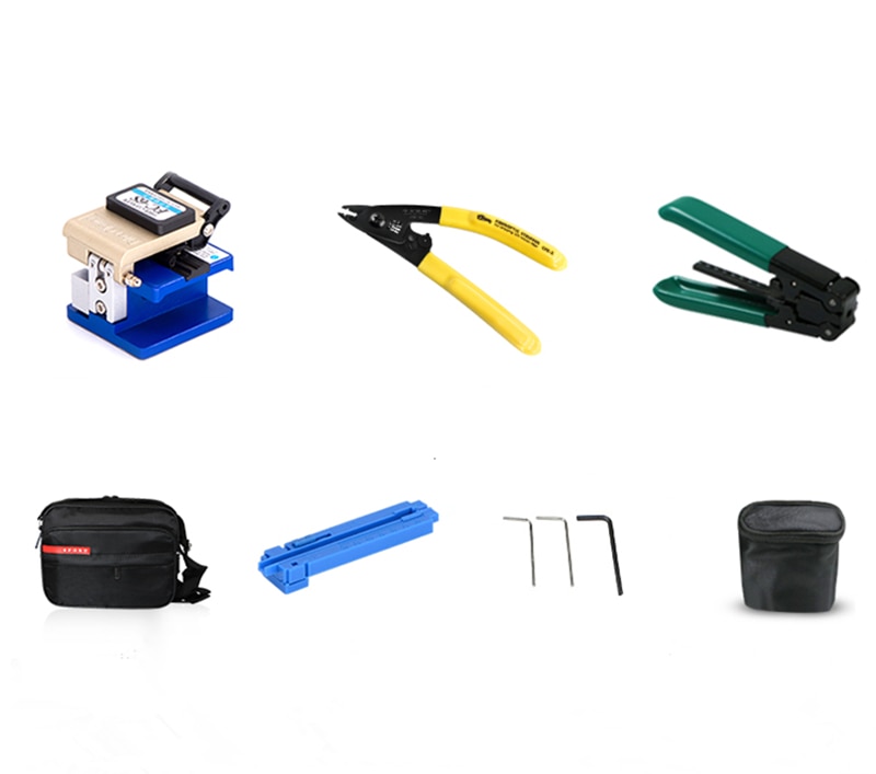 Fiber Optic Tools Kits 7 in 1 FTTH fiber optic tool bag + fiber stripper + fc-6s fiber cleaver+ miller