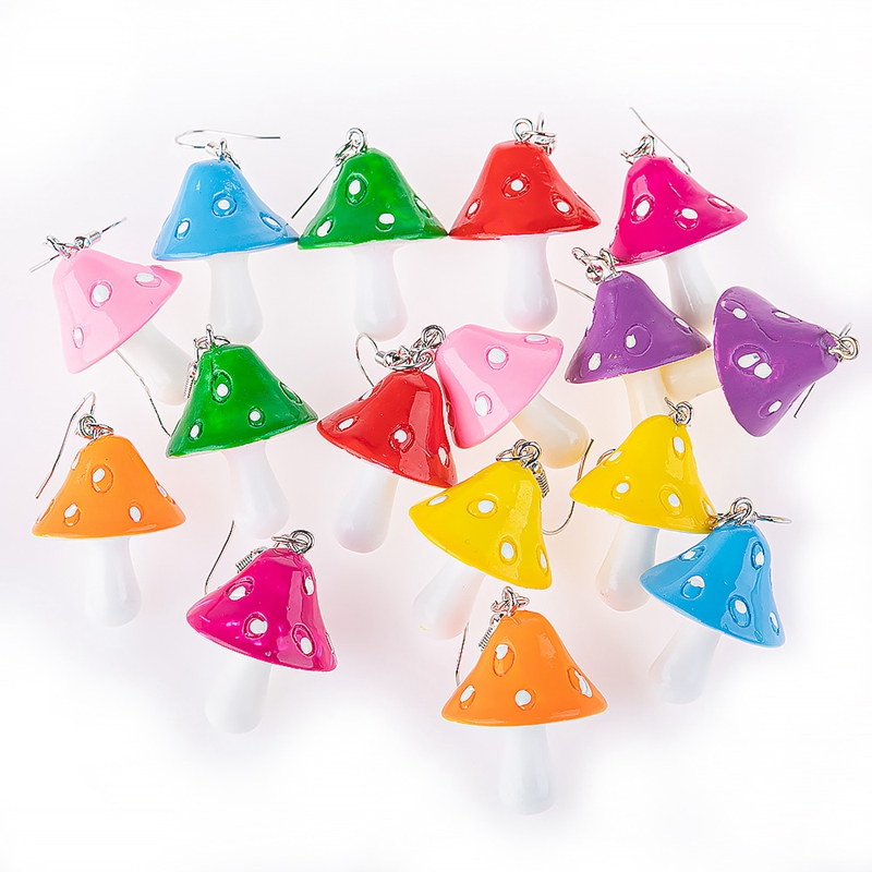 Acryl Paddestoel Lange Hanger Oorbellen Oorbellen Voor Meisjes Vrouwen Kinderen Mooie Sieraden