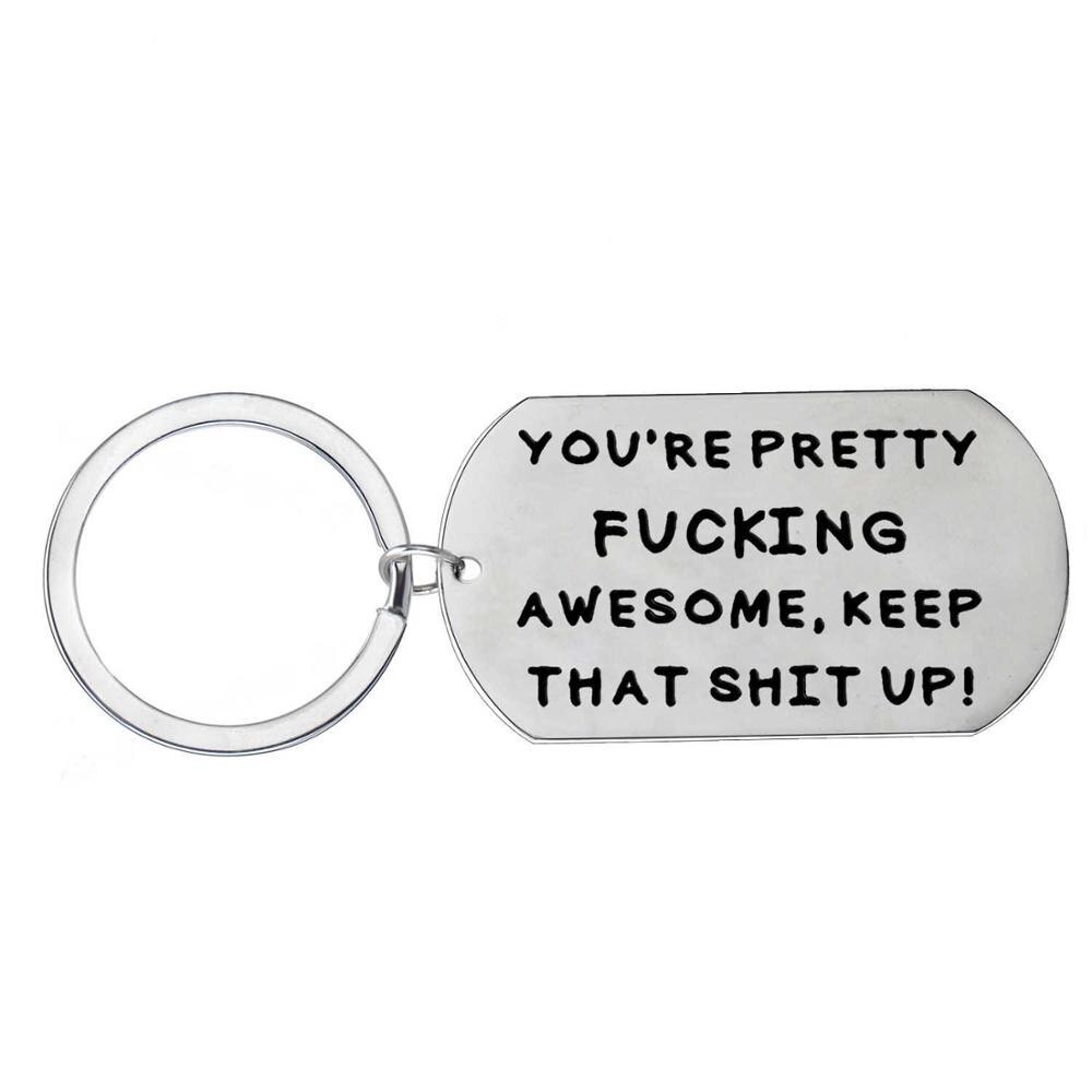 Sleutelhanger Familie Echtgenoot Boyfriend Sleutelhanger Tags Rvs Charm Valentijnsdag Vriendje Sleutelhangers: Youre Pretty Fuckin