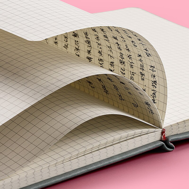 100 Sheets A5 A6 Notebook Diary Journal Planner PU Hard Cover Grid White Paper Month Planner Notepad School Study