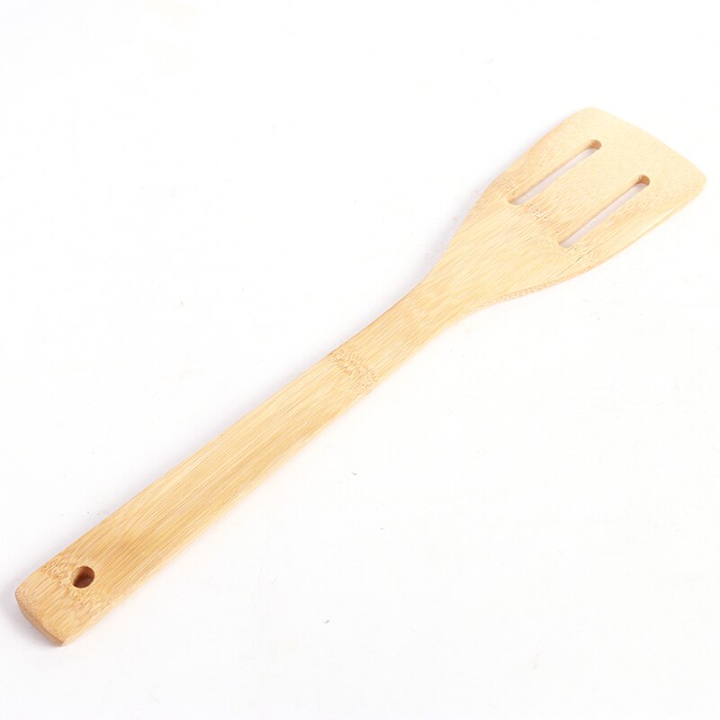 6Pcs/set Cooking Utensils Bamboo Wood Kitchen Slotated Spatula Spoon Mixing Holder Dinner Food Rice Wok Shovels Tool EJ875484