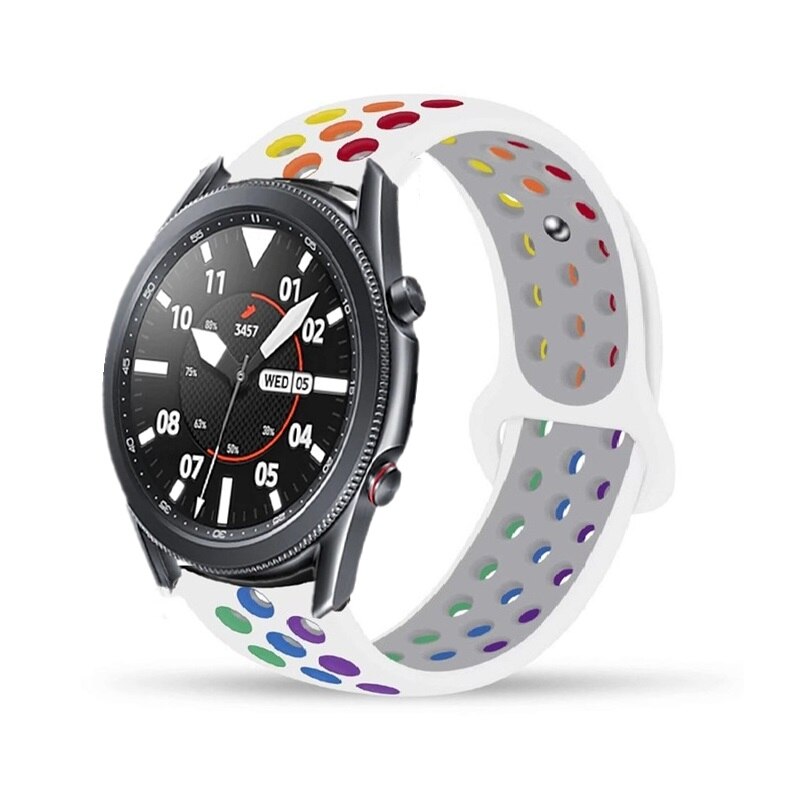 20mm pulseira para garmin vivoactive 3 música vivove hr silicone respirável pulseira esportiva para forerunner 245 645 venu sq cinta: Rainbow2