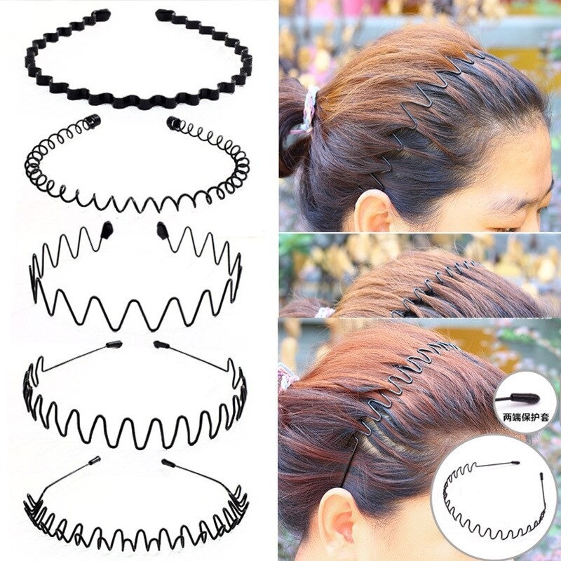 Herren Haarband unisex Schwarz Welliges Haar Kopf Band Band Frauen Sport Stirnband Haar Zubehör Neue