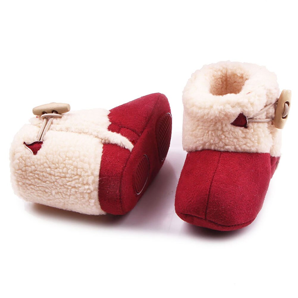 Bobora Winter Baby Jongen Meisje Zachte Zool Claxon Eerste Walker Peuter Pluche Fleece Schoenen 0-18M Pasgeboren suède Snowboots