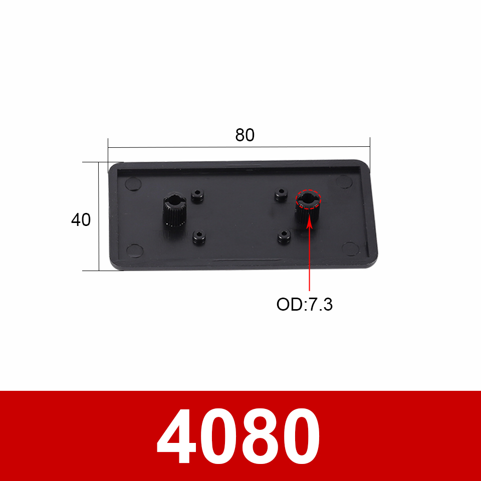 Plaque de couverture de capuchon d&#39;extrémité, profilé aluminium en Nylon noir pour Extrusion d&#39;aluminium EU /2040/3030/4040/4080/4545/5050/6060/100100 10 pièces: 4080