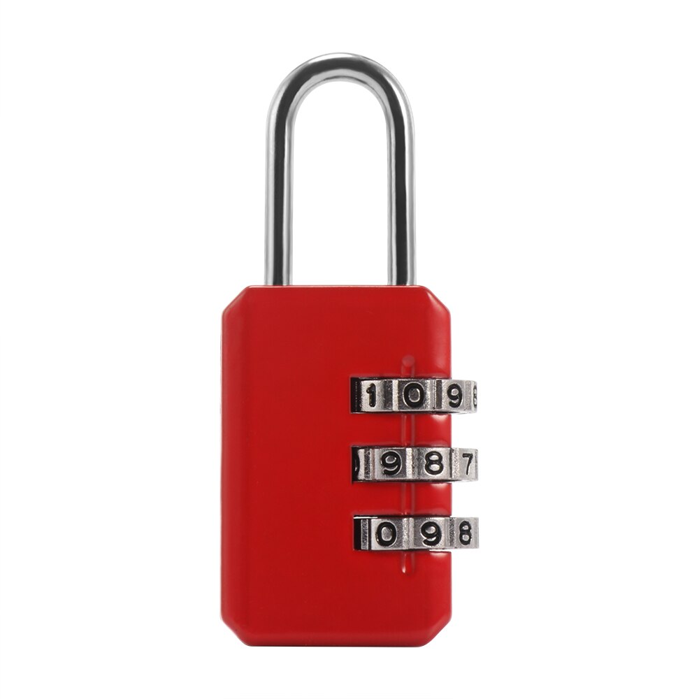 3- cifret nummer kombination kombination adgangskodelås rejsesikkerhed beskytte skab rejse lås til bagage / taske / rygsæk / skuffe: Rød