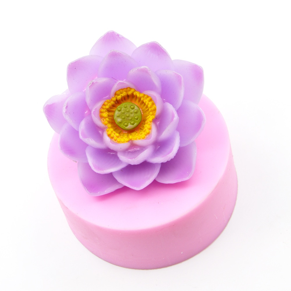 3D Lotus flower Big Size silicone soap mold Making for DIY Fondant Cake Craft Handmade Soap craft molds Resin Mold soap form