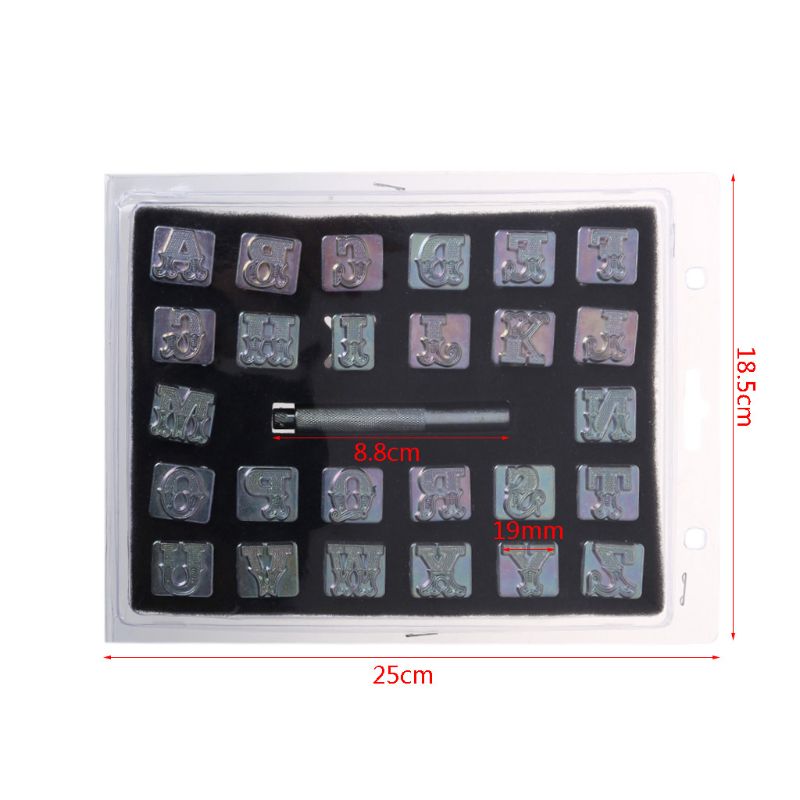 26x Steel Alphabet Letter Stamp Punch Set DIY Leather Crafts Metal Punching Tool