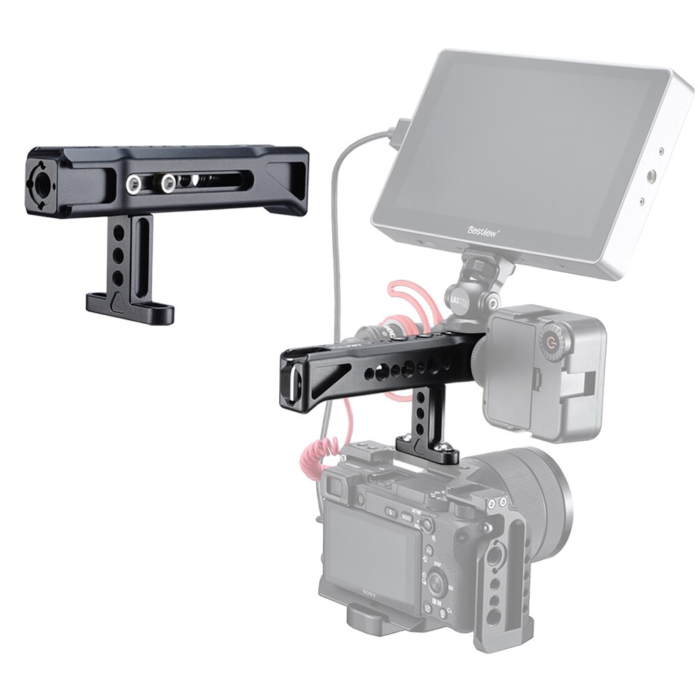 Uurig R019 Nato Algemene Slide Handvat Met 1/4 En 3/8 Draad Gaten Koud Shoe Mount Voor Monitor Sony Nikon Camera 'S