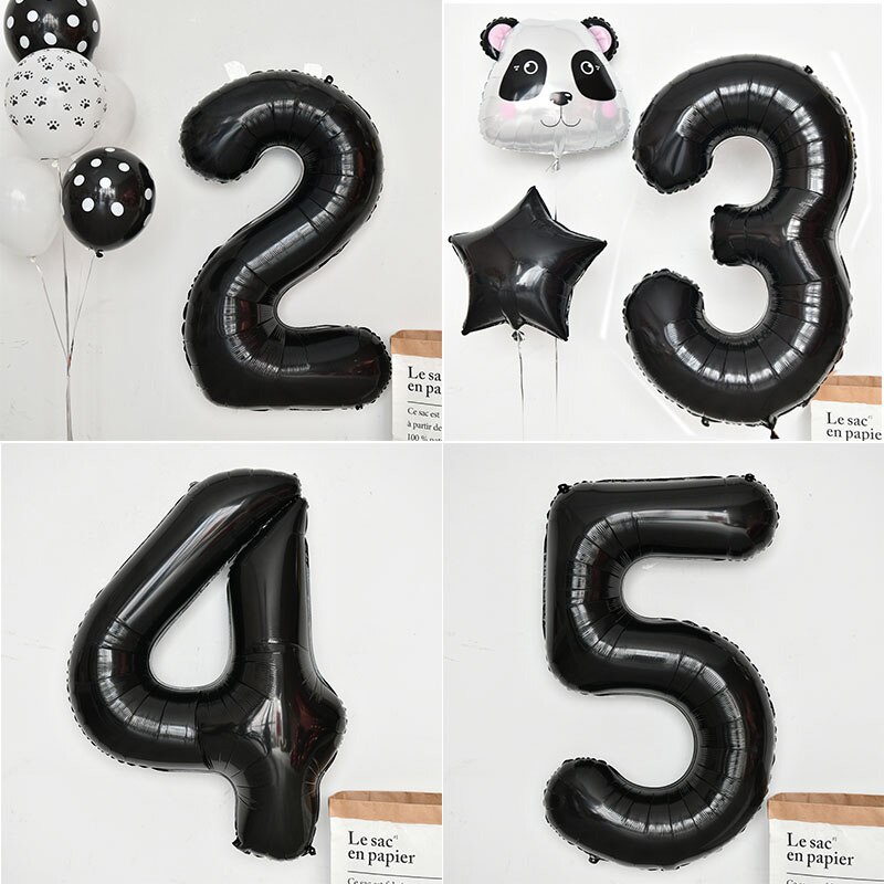 40inch Wedding Decoration Black Digital Balloon 18th Birthday Party Giant Number Balloon Baby Shower Balloon