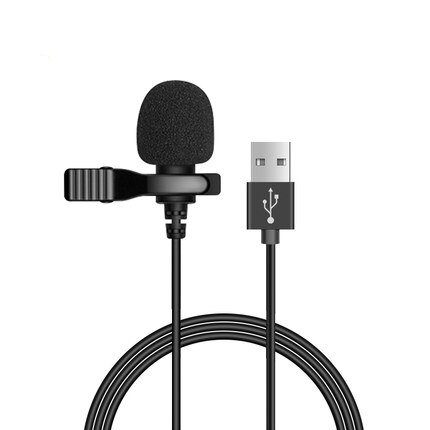 Portable USB Mini Microphone 1.5m Lapel Lavalier Mic Clip-on External Buttonhole Microphones for Laptop computer Recording Chat: Default Title