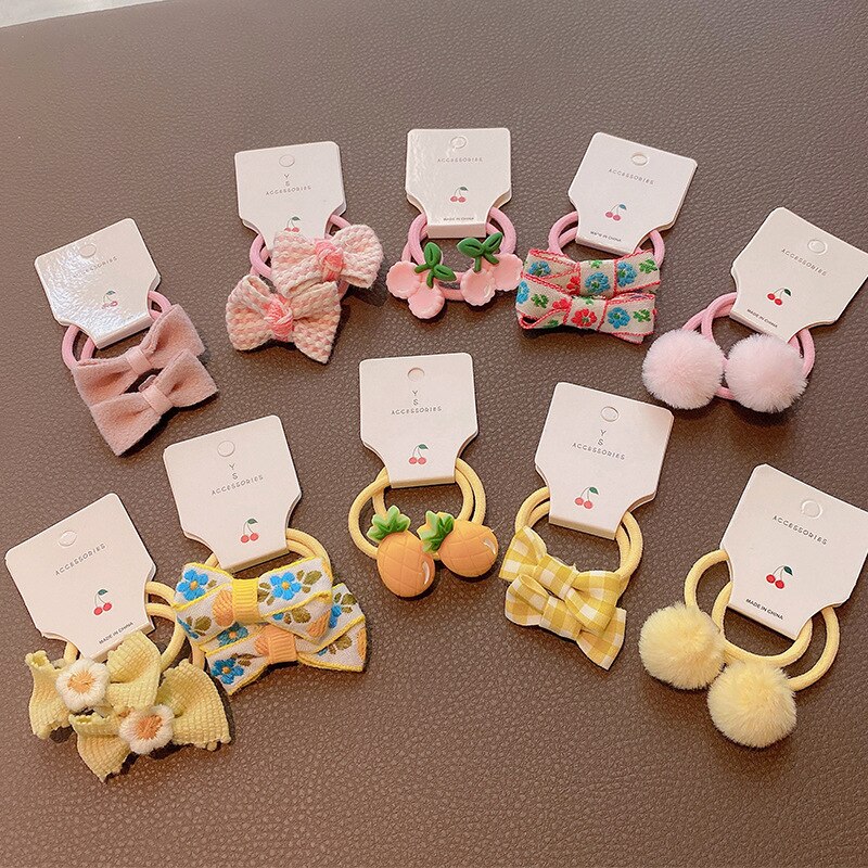 Ensemble d'élastiques à cheveux pour bébé fille, 10 pièces, bandeau en caoutchouc, couvre-chef de dessin animé, accessoires pour cheveux