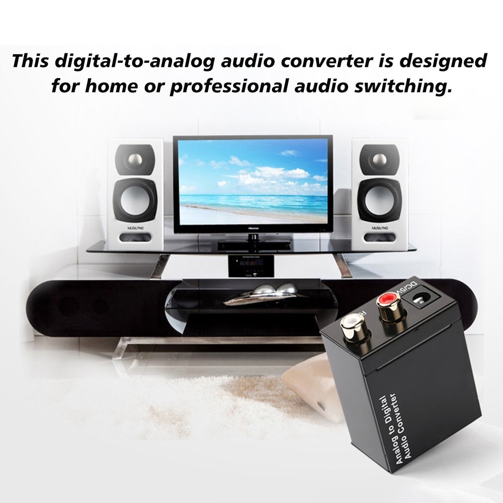 Digitale Optische Coax Toslink Signaal Naar Analoog Audio Converter Adapter Rca Digitale Audio Analoog Converter Zwart