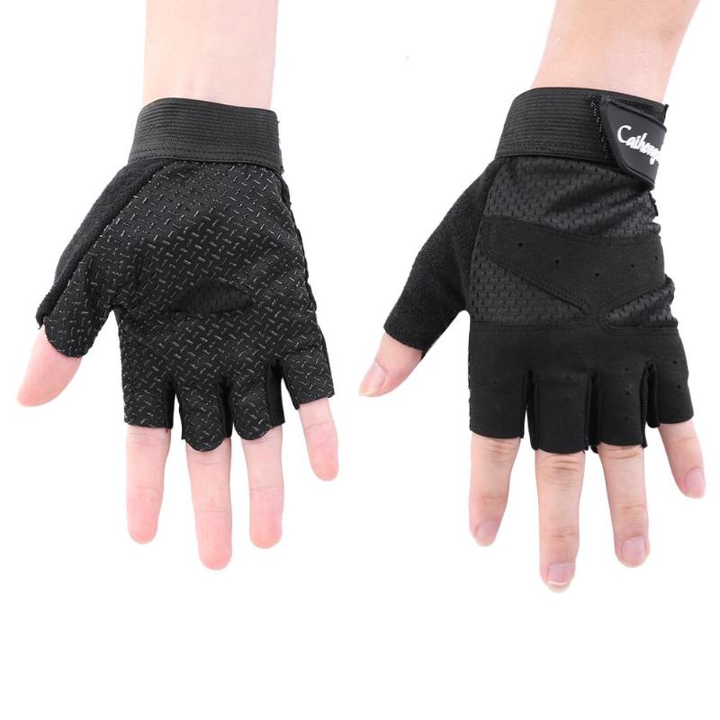 Sport Fitness Anti-Zweet Anti-Slip Outdoor Fietsen Ademende Half Vinger Handschoenen Zwart Grijs Fietsen Accessoires L/xl