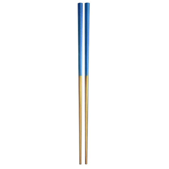 1 Pair 23cm Length Square Chopsticks Stainless Steel Titanium Gold Rose Gold Sushi Colorful Chopsticks #50g: G