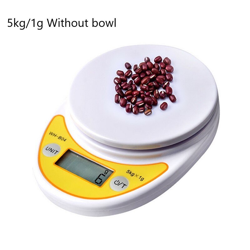 5kg /1g 1kg/0.1g Balance numérique Portable LCD balances électroniques balances de cuisine Balance alimentaire postale mesure poids 1Pc: 5kg 1g Without bowl
