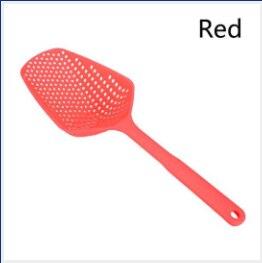 Kitchen Tool High Temperature Resistant Pressure Cooking Shovels Vegetable Strainer Scoop Nylon Spoon Large Colander Soup Filter: Red