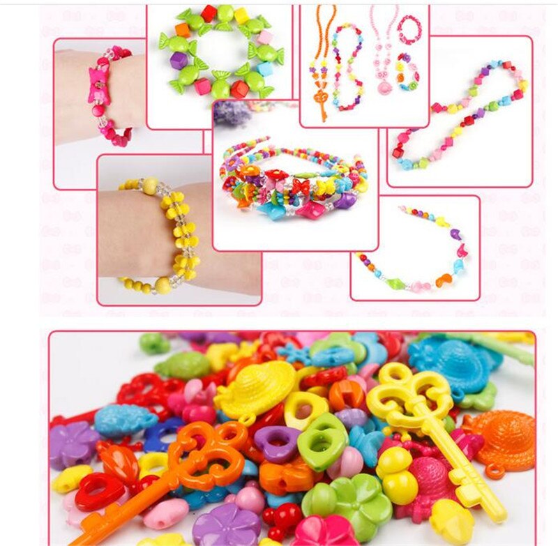 Beste Gemengde Kleur 400 STKS DIY Acryl Kralen set Accessoires voor Ketting & Armband Meisje Developmental Speelgoed Kids Kralen Kits