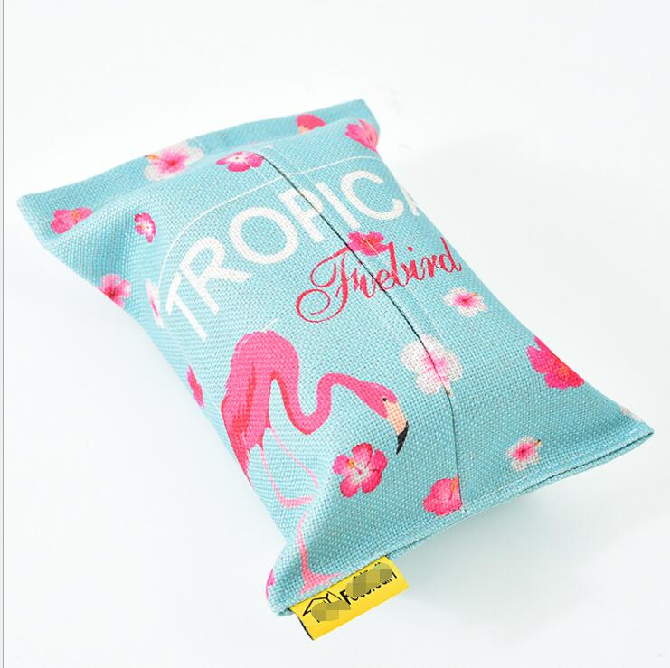 Pastoral förtjocka bomullstyg konst tissue box restaurang bil bil silkespapper täcka: D