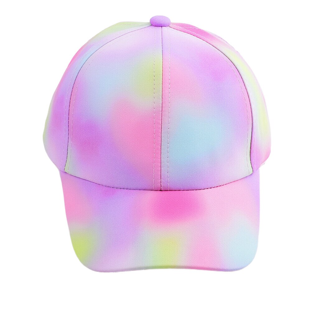 Gorras de béisbol coloridas para niños y niñas, gorros con estampado de corazón de amor, a rayas de arcoíris brillante, 2-8 años