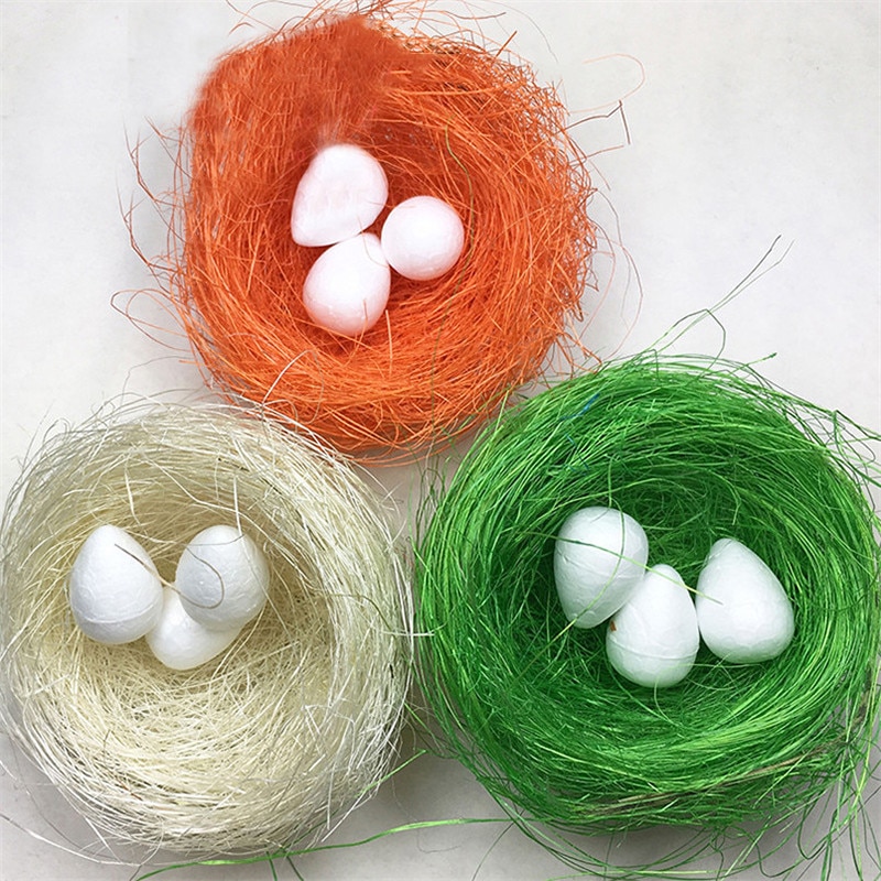 Easter Decorations for Home Nature Raffia Box Package Decor Wedding DIY Egg Birds Nest Art Craft Wrapping Supplies