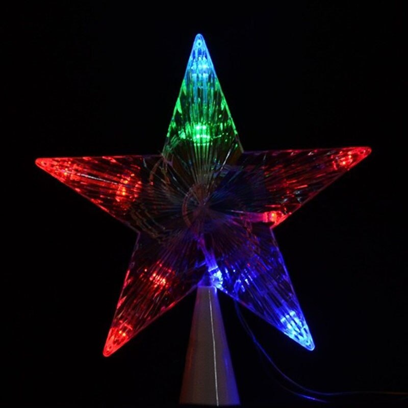 Nuovo Carino Giocattoli Che Si Illuminano Grande Albero Di Natale topper stella Illumina la Lampada Decorazione Multi colore per Il Regalo Dei Capretti