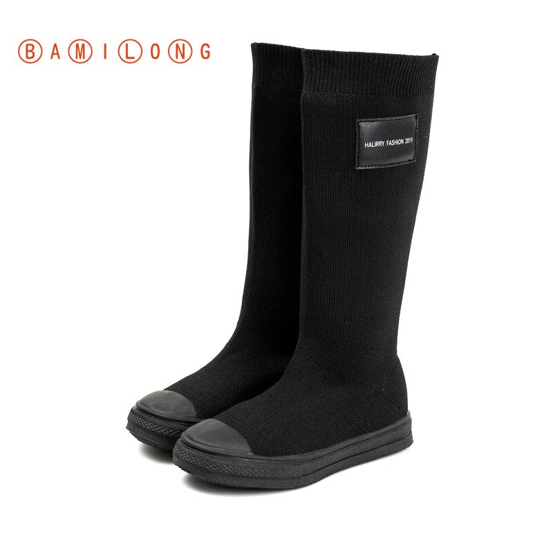 BAMILONG nouvelles bottes hautes longues sur le genou petite fille princesse bottes enfants élastiques bottes automne hiver filles bottes Y345