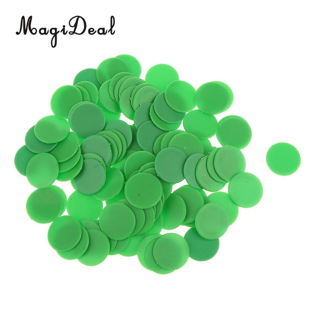 100Pcs 19 Mm Doorschijnend Bingo Chips Markers Voor Bingo Game Class Math Games Educatief Speelgoed Kinderen Kids Klaslokaal Levert: Green