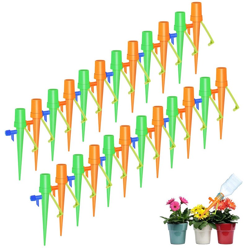 24- pack plantenbewateringsapparaten met anti-kantelbeugel en klepbedieningsschakelaar voor plantenbewateringssysteem voor buiten/binnen