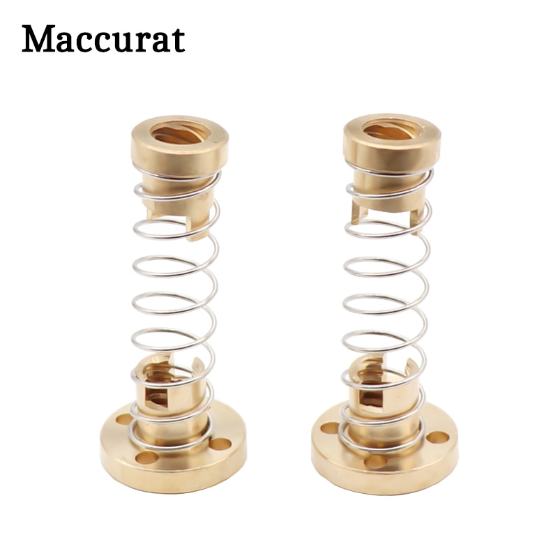 Maccuart T8 Anti Backlash Lente Geladen Schroef Moer Eliminatie Kloof Moer Voor 8Mm Acme Draadstang Lood Schroeven Diy 3D Printer Onderdelen