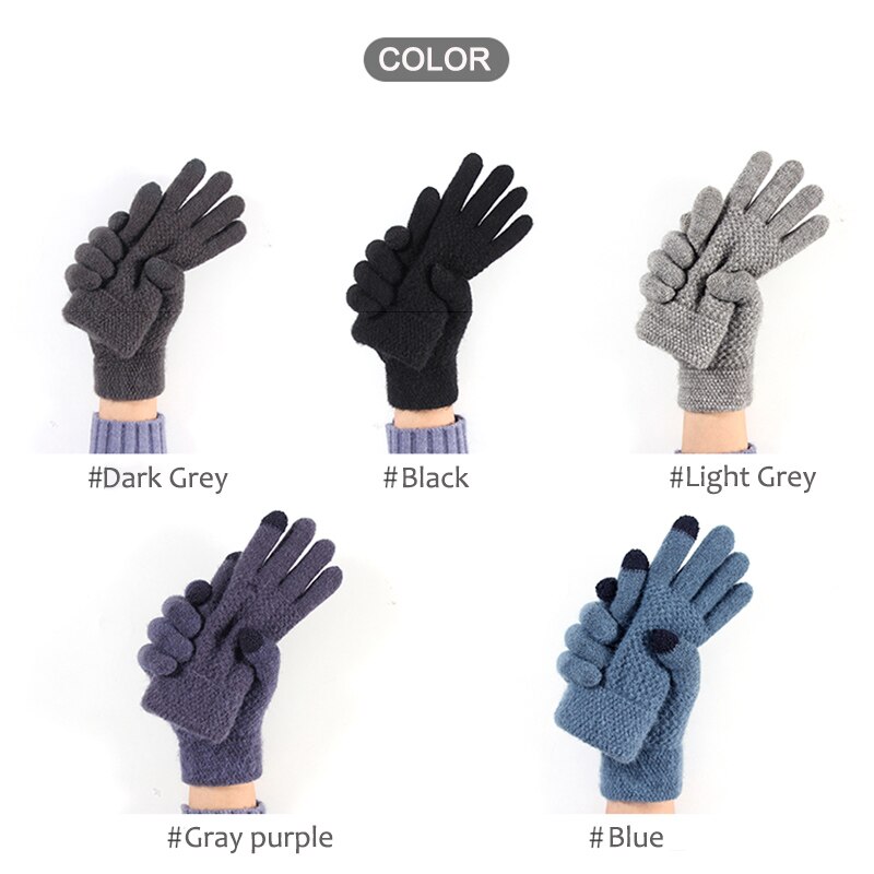 Guantes de pantalla táctil para hombre y mujer, manoplas cálidas de lana de Alpaca para invierno, a prueba de frío, para conducción al aire libre