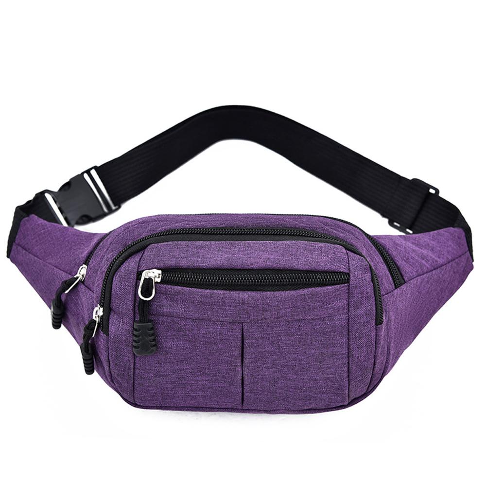 Bolso de hombro para mujer, para hombre, Oxford Sling Chest, riñonera, riñonera, cadera, cinturón cruzado, bandolera, bolso Casual: Morado