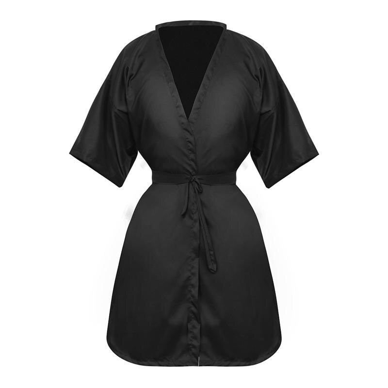 Salon Client Gown Robes Cape Kapsalon Snijden Kiel Voor Klanten Kimono Stijl Zwarte Kappers Cape Client Kiel