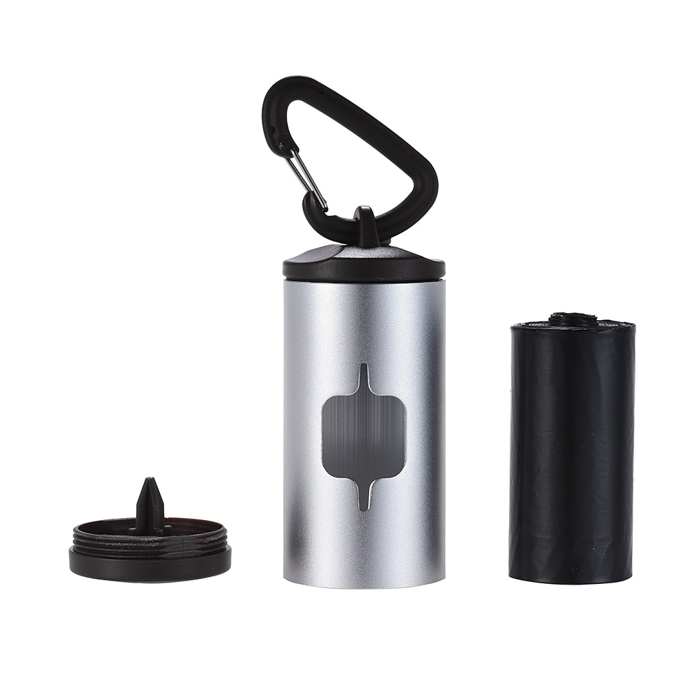 15pcs Waste Bags 5 Color Pet Poop Holder Dog Waste Dispenser Aluminum Alloy Tube Doggy Bag Pet Waste Clean Poop Bags