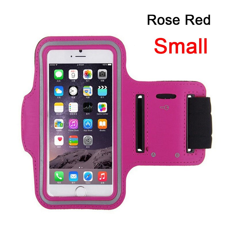 Waterproof 5.5" Gym Running Phone Bag Arm Band Case for iPhone 7 Outdoor Sports Phone Holder Armband Case for J4 J6: Small Rose