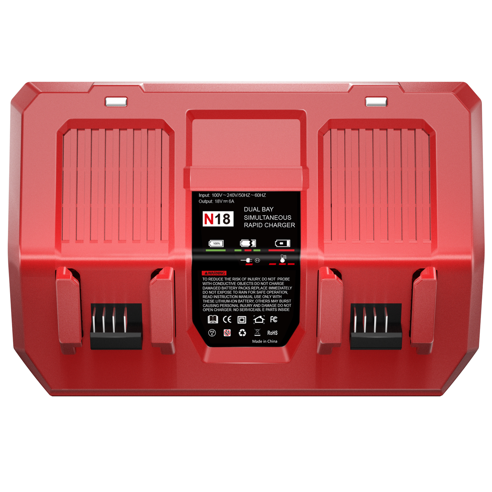 Pour batterie Milwaukee M18 double chargeur 6A 18V pour batterie Li-ion Milwaukee M18B5 XC 48-11-1815 48-11-1850 2604-22 2604-20