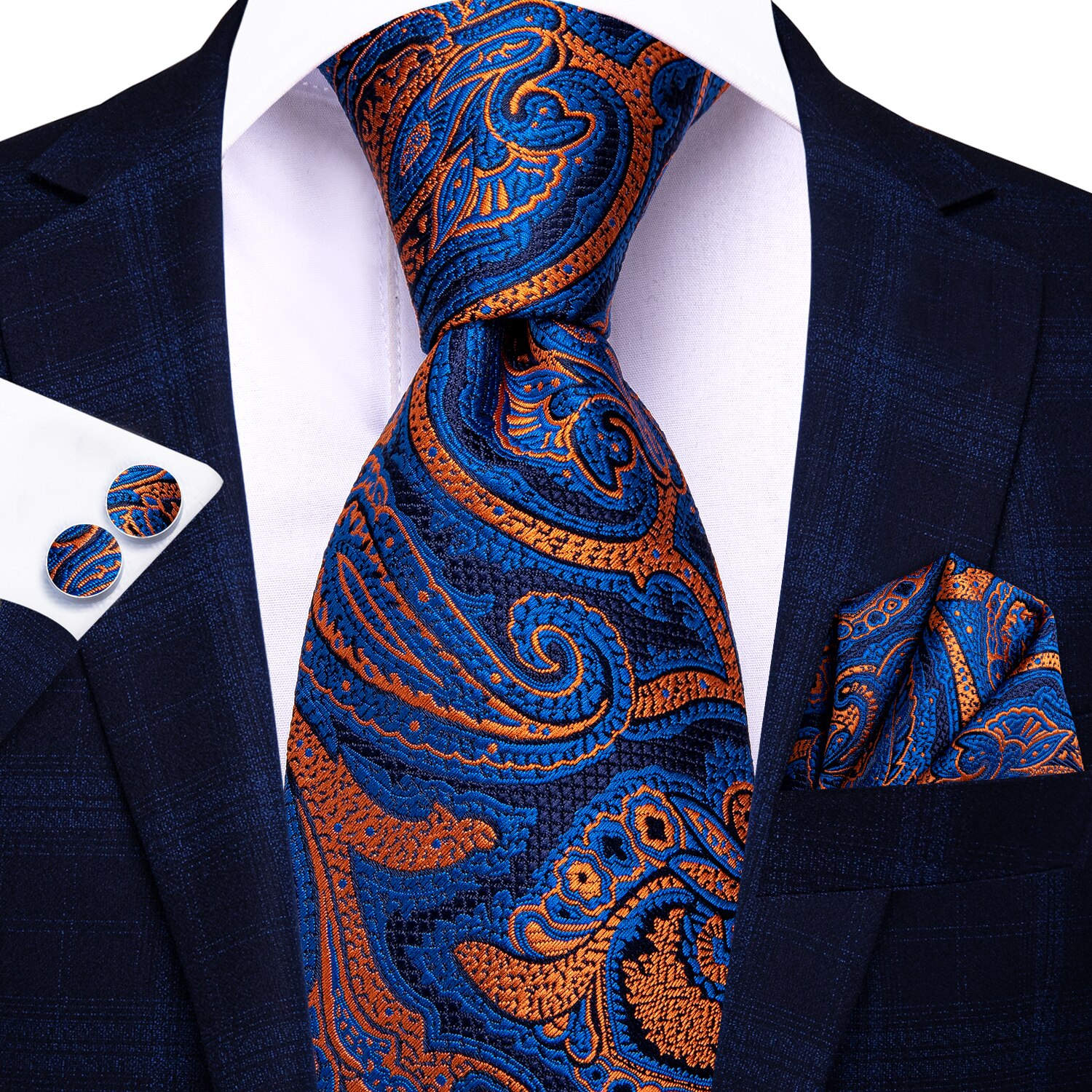 Hi-Tie – cravate à carreaux noirs pour hommes, nouvelle Business, 100% soie, 8.5cm, cravate de luxe formel, mariage de: 3369