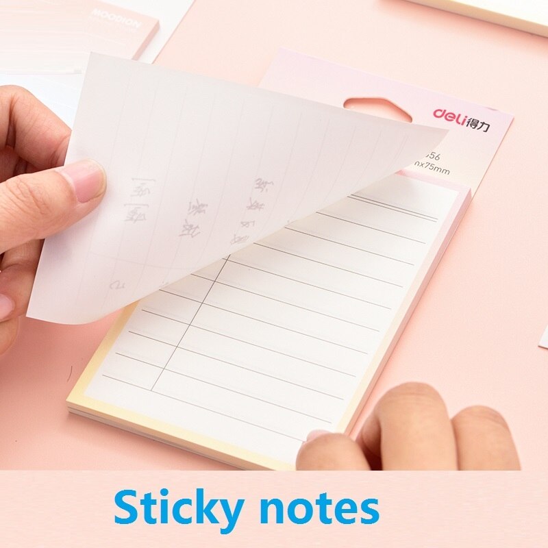 2Packs Totaal 60/80 Sheets Sitcky Note Met Lijn Verse Kleurrijke Memo Pad Studenten Kids Thuis Bericht Note School Briefpapier 66555