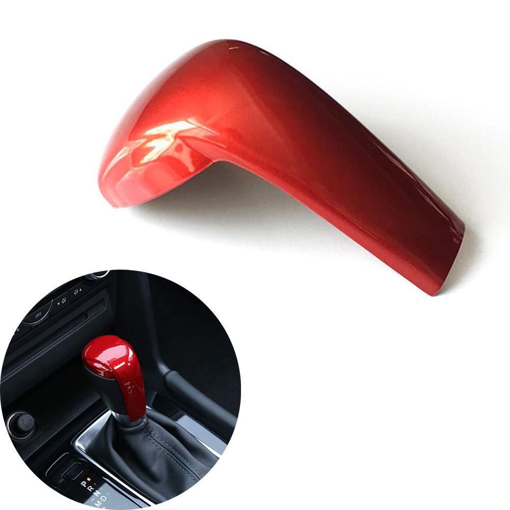 Tapa de pomo de cambio de marchas para Mazda 2 3 6 CX3/CX5 accesorios de automóvil de fibra de carbono/rojo/plateado: red