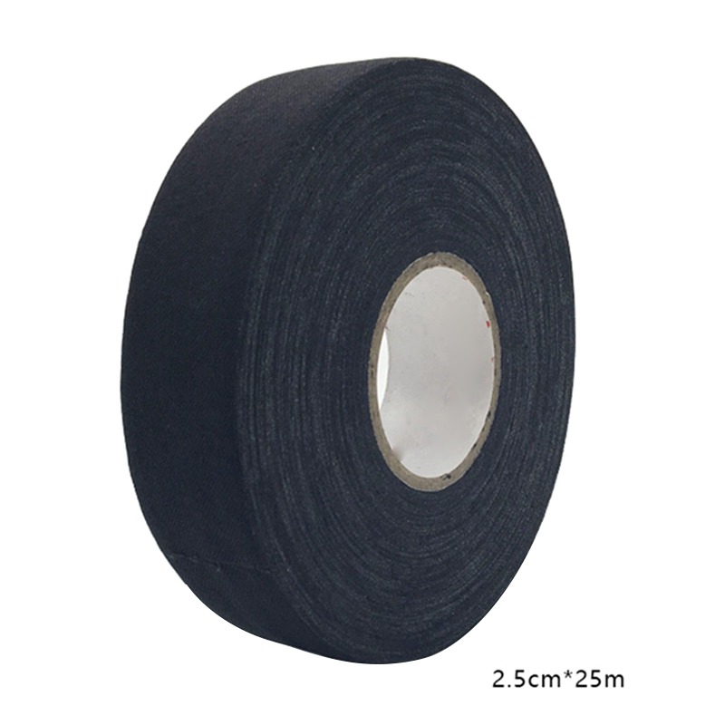 2.5cm x 25m Cloth Hockey Tape Sport Safety Football Volleyball Basketball Knee Pads Hockey Stick Tape Elbow Golf Tape ZL07: Black