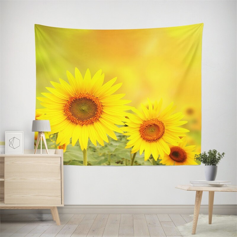Floratapastra tapisserie murale de tournesol Tropical | Tapis mural suspendu, nappe de Table 95*73cm: 8