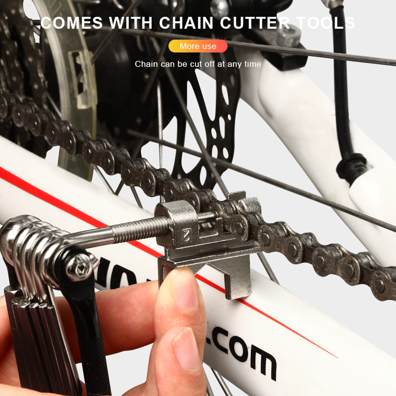 Kit de herramientas de reparación de bicicletas, cortador divisor de cadena 16 en 1, llave de radios hexagonales, herramienta múltiple para bicicleta de montaña y carretera, llave de destornillador multifunción