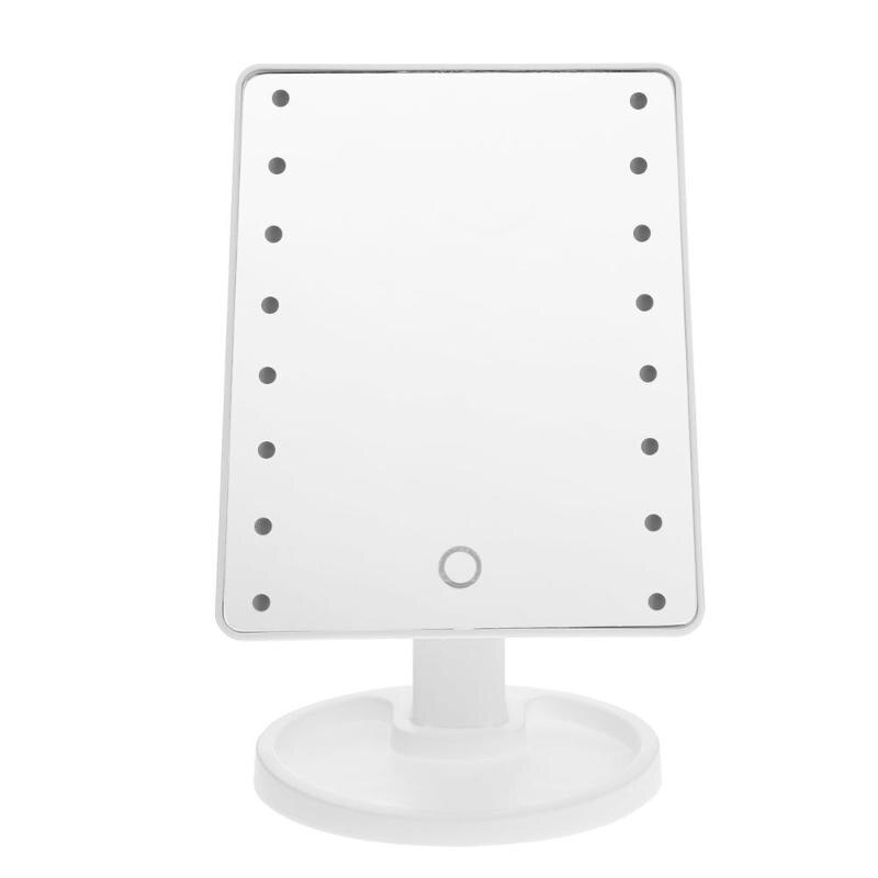 LED Touch Screen Makeup Mirror Luxury Mirror with 16/22 LED Lights 180 Degree Adjustable Table Make Up Mirror: White 16 LEDs
