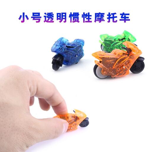 Party favors 5 st/pack liten mini genomskinlig motorcykel tröghet leksaksbil pull back bil