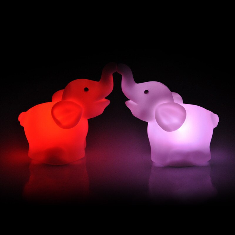 Elefant form färgskiftande led nattlampa lampa bröllopsfest dekor