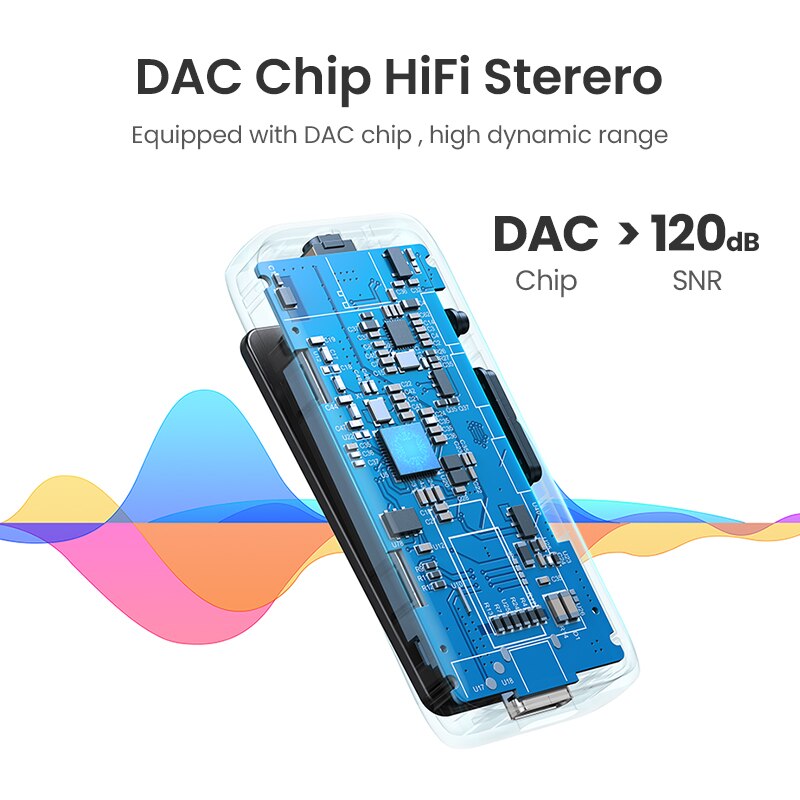 Ugreen bluetooth 5.0 modtager usb dac 3.5mm trådløs lyd hovedtelefon forstærker nfc aptx aptx hd qcc 3034 bluetooth 5.0 adapter