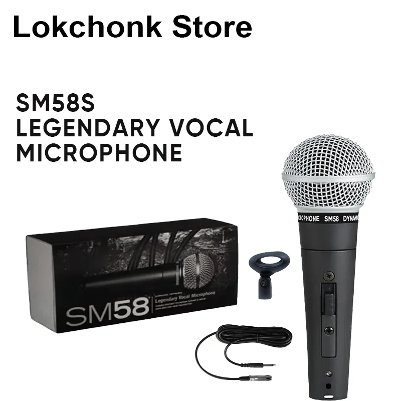 Metall SM58 Nieren Dynamisches Mikrofon Für Bühne Singen Professionelle Wired Mikrofon für Shure Karaoke BBOX Aufnahme Gesang: Black